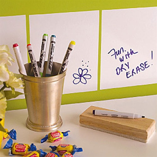 Dry Erase Squares Peel N Stick College dorm room accessory