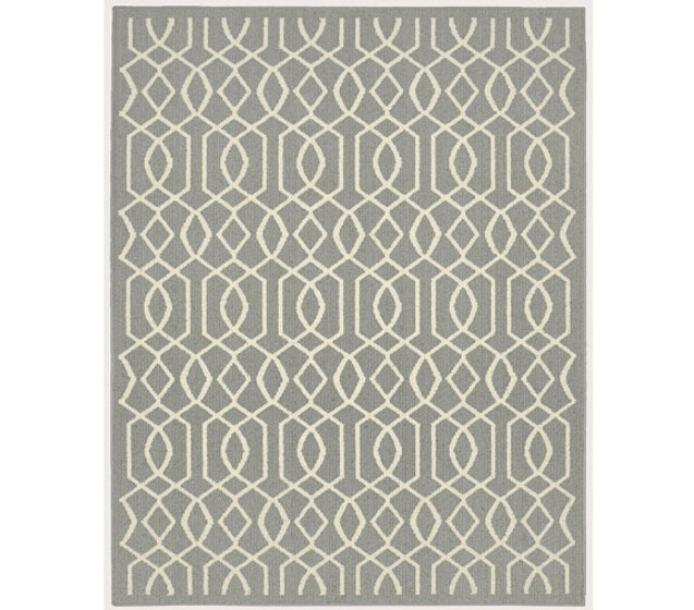 Fretwork Dorm Rug - Silver and Ivory Dorm Essentials Dorm Necessities College Supplies
