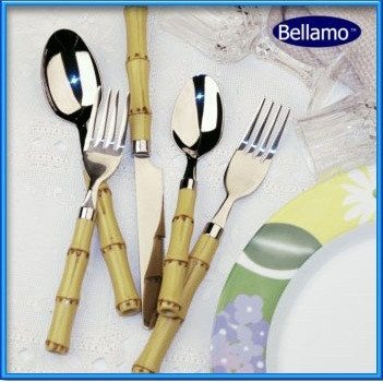 Needed For Meals - Bamboo 22 PC Flatware Set with Caddy - Cool Dorm Item
