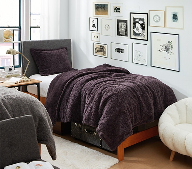 Neutral Twin XL Bedspread Set Fluffy Comforter for College Student Must Haves Cute Brown Dorm Room Decor