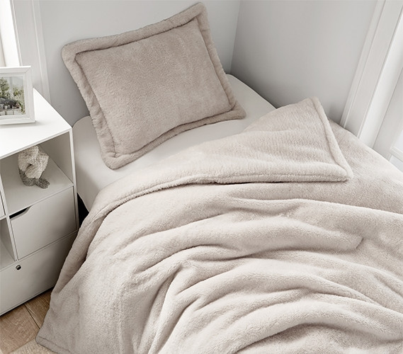 Light Beige Dorm Decor Neutral Twin Extra Long Comforter Set for College Student Must Haves