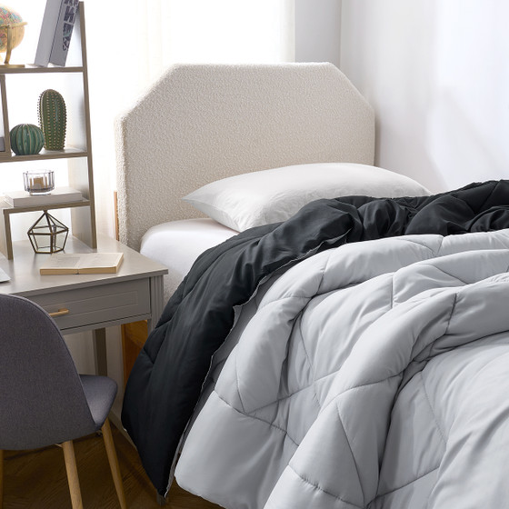 Glacier Gray/Black Full Comforter - Oversized Full XL Bedding