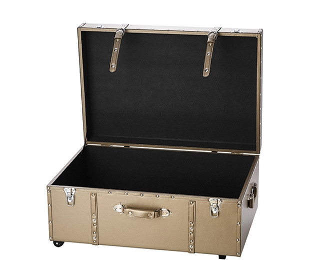 Space Saving Dorm Storage Ideas Bronze Trunk Glam Storage Trunk Dorm Room Coffee Table