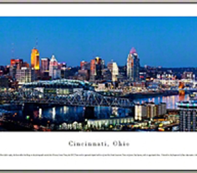 Cincinnati, Ohio - Twilight Panorama