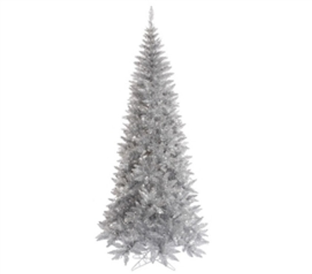 Holiday Dorm Room Decorations 4.5'x24" Tinsel Silver Slim Fir Tree