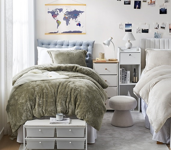 Fleece Twin XL Bedding set with Pillow Covers Extra Long Duvet Cover for College Student Must Haves Girls Dorm Room Essentials