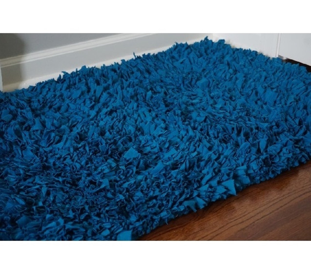 Jersey Knit Cotton Dorm Rug - Ocean Blue Dorm Essentials