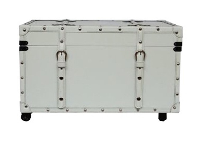 Fashionable College Girl Supply - The College Girl Dorm Trunk - Dark White Dorm Room Footlocker