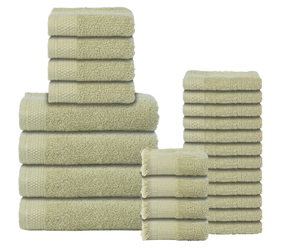 High Quality Cotton Towels 24 Piece Set Green Dorm Room Aesthetic College Bathroom Essentials