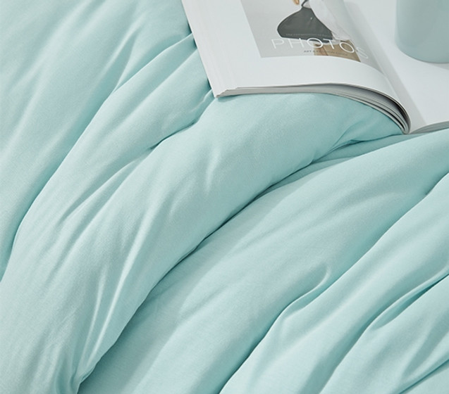 Trendy Dorm Room Decor Blue Twin XL Bedding Set Cozy Bamboo Comforter Lightweight Bedding