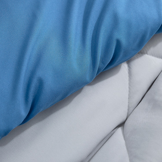 Glacier Gray/Pacific Blue Reversible College Comforter - Twin XL