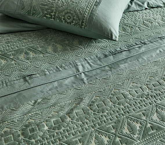Jade Green Embossed Duvet Cover Twin Extra Long Bedding Essentials for College Freshman Dorm Shopping List