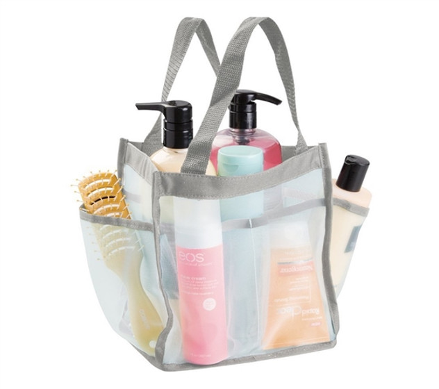Dorm Shower Caddy Tote - Mint and Gray Dorm Essentials College Supplies