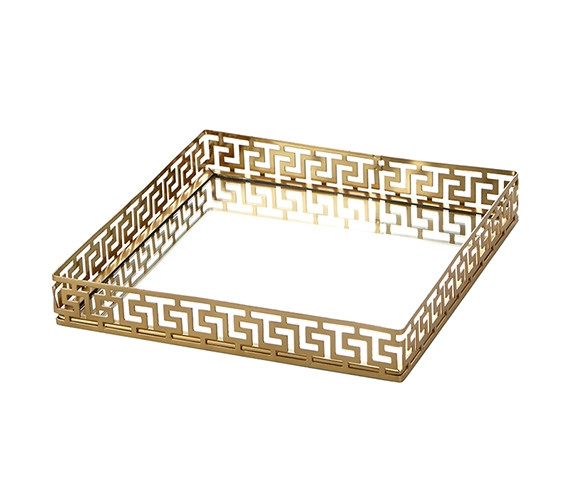 Gold Vanity Tray Square Gold Metal Tray College Desk Tray