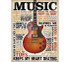 Fun Decor For Dorms - Music Inspires Me Tin Sign - Great Dorm Stuff