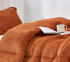 Softest College Bedding Twin XL Size Orange Corduroy Comforter Ultra Cozy Plush Oversized Dorm Bedspread Set