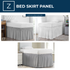 Twin Extra Long Bed Skirt 32 Inch Drop White Dorm Bedding Elastic Bed Skirt With Split Corners