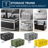 Steel Plated Storage Trunk with Lock and Handle Guys Dorm Essential Footlocker Trunk with Wheels