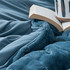 Girls Cute Blue Apartment Decor Oversized Dorm Comforter Twin XL Bedspread Fluffy Faux Fur Bedding College Must Haves for Freshmen