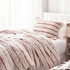 Soft Luxury Striped Dorm Comforter Set Extra Long Twin Bedding Fluffy Faux Fur Blanket Fluffy Oversized Beige Bedspread for College Student Essentials
