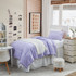 Designer Twin XL Bedding Purple Dorm Room Decor Fluffy Comforter Set Bamboo Pillowcases Silky Bedding for College Apartment Housewarming