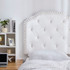 Tavira Allure® College Dorm Outlet Headboard with Legs - Bevel Tufted Rivet - White