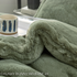College Dorm Room Bedding Essentials Extra Long Twin Comforter Set Green Blanket Faux Fur Bedspread Girls