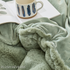 Luxury Bedspread for Girls  Green Dorm Room Decor Ideas Plush Fluffy Faux Fur Comforter Set for College Students Extra Long Twin Bedding