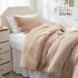Girls Dorm Room Essentials Beige Sherpa  Twin XL Bedding set with Pillow Covers Extra Long Comforter for College Student Must Haves