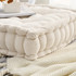 Oversized Floor Pouf Extra Large Cushion Beige Dorm Room Decor College Seating Pillow