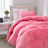 Cozy Dorm Bedding Thick Plush Fluffy Twin XL Comforter Set Pink Fleece Blanket for College Students