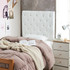 Tufted Velvet Plush College Dorm Headboard with Legs - White