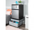 Rolling College Storage Cart Black and Gray Dorm Room Organizer with Compact Size and Easy to Move Wheels
