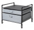 Dorm Room Mini Fridge Stand with Added Essential Dorm Supplies Storage Sturdy Metal Frame with Neutral Gray Storage Drawers