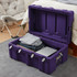 Dark Purple Dorm Supplies Durable College Trunk in Purple for Trendy Dorm Room Decor Style