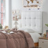 Designer Dorm Bedding Essentials Trendy Classic Tufted White College Headboard with Legs