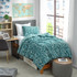 Colorful College Bedding Sets White and Blue Green Dorm Comforter with Matching Standard Size College Pillow Shams