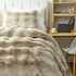 Neutral Color Dorm Decor Ideas Light Brown College Comforter and Matching Standard Size Dorm Pillow Sham Set