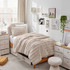 Textured Dorm Comforter and Standard Size Dorm Pillow Sham Set Made with Soft College Bedding Materials