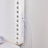 Full/Full XL - Bevel Tacked Plush Outlet Headboard with Legs - White with Silver Rivets
