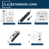Dorm Desk Supplies Gifts for High School Graduates going to College Student Must Haves Surge Protector Multi Outlet Grounded Power Strip Extension Cord