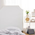 Extra Tall - Bevel Tacked Plush Outlet Headboard with Legs - White with Silver Rivets