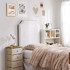 Extra Tall - Bevel Tacked Plush Headboard with Legs - White