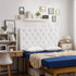 Full/Full XL - Tufted Velvet Plush Outlet College Dorm Headboard - White