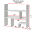 REFURB Yak About It® Compact Adjustable Dorm Desk Bookshelf - White