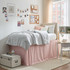 Cotton Dorm Bungee Bed Skirt 3 Panel Set - Darkened Blush
