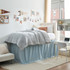Cotton Dorm Bungee Bed Skirt 3 Panel Set - Faded Denim