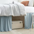 Cotton Dorm Bungee Bed Skirt 3 Panel Set - Faded Denim