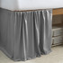 Cotton Dorm Bungee Bed Skirt 3 Panel Set - Slate Gray
