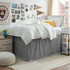 Cotton Dorm Bungee Bed Skirt 3 Panel Set - Slate Gray